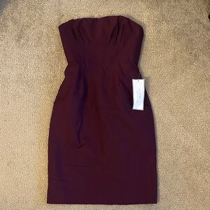J. Crew Strapless Dress in Deep Burgundy